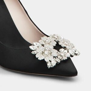 Roger Vivier Black Heels with Crystal Embellishment